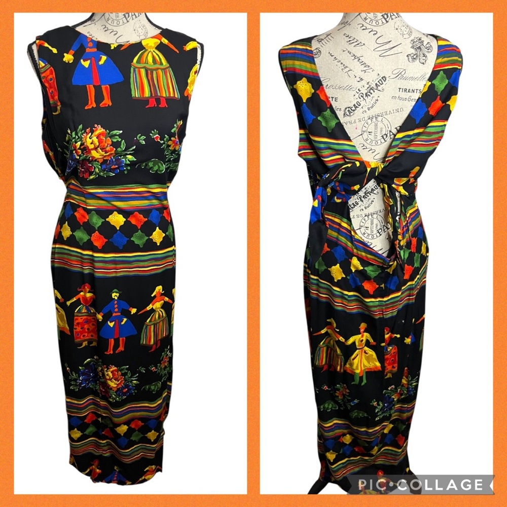 Vintage 80s WNY Colorful Patterned Women's Dress